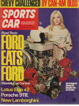 SPORTS CAR GRAPHIC 1969 JULY - ELAN 2+2, 911E, 3 HOT LAMBORGHINIS 